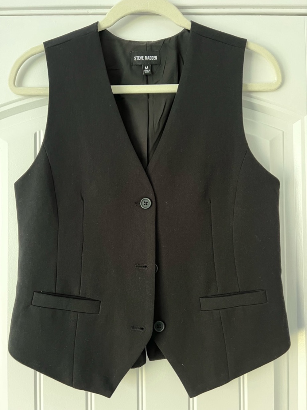 Steve Madden Women’s Black Vest Fitted Size Medium